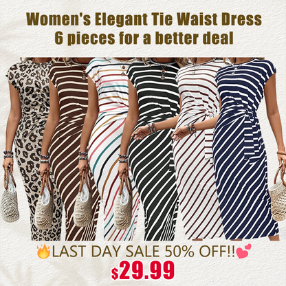 🔥LAST DAY SALE 50% OFF!!💕Women's Elegant Tie Waist Dress