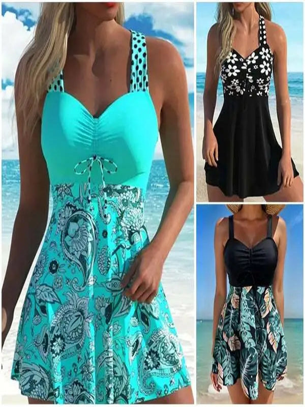 🔥FINAL SALE👙 Women's V Neck Swimdress