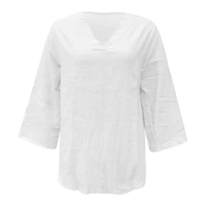 Solid Print Button Decor Long Sleeve Stylish Women Shirt