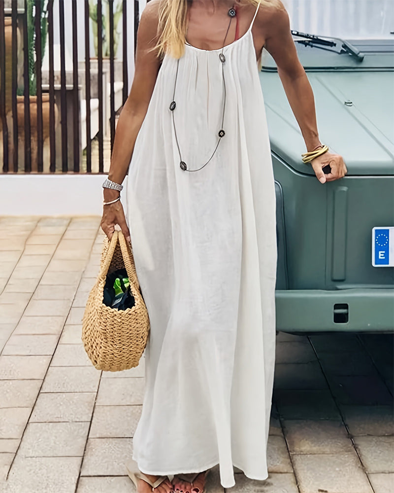 💃LAST DAY SAEL 50% OFF!!✨Women's Solid Color Cami Lounge Dress💕