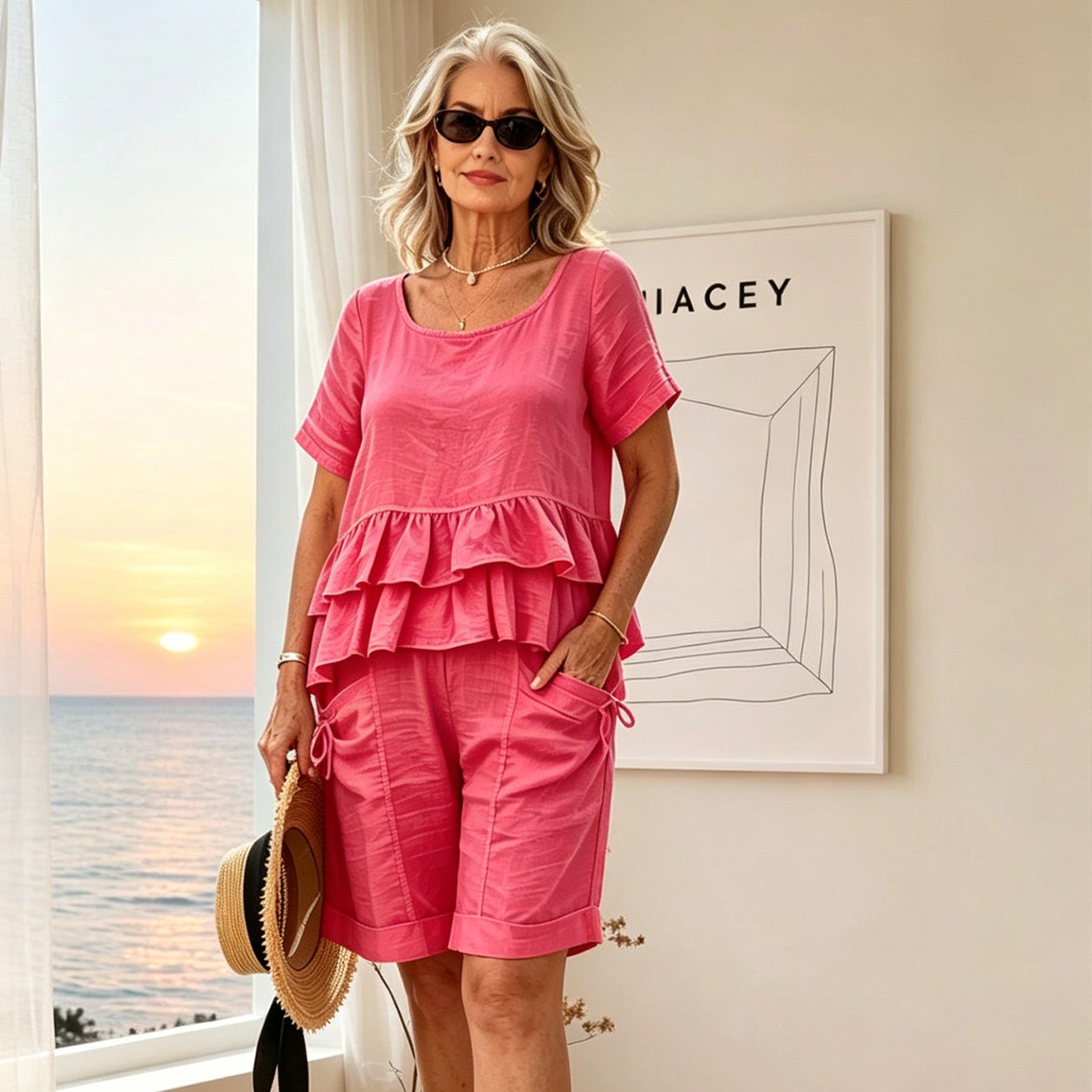 Fallon Top And Shorts Casual Suit