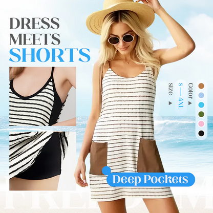 Women's Sleeveless Summer Dress with Shorts – 2-in-1 effortless style!