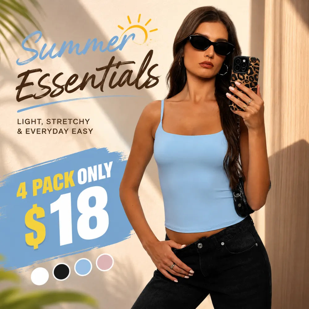 Casual Sexy Square Neck Tank Top for Women