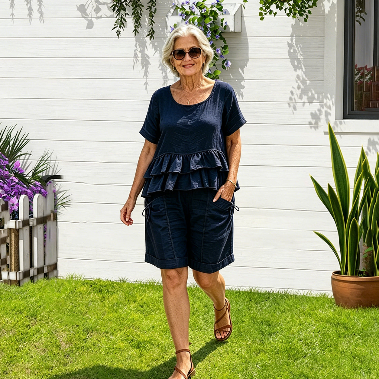 Fallon Top And Shorts Casual Suit