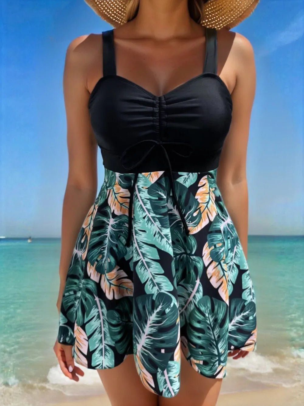🔥FINAL SALE👙 Women's V Neck Swimdress