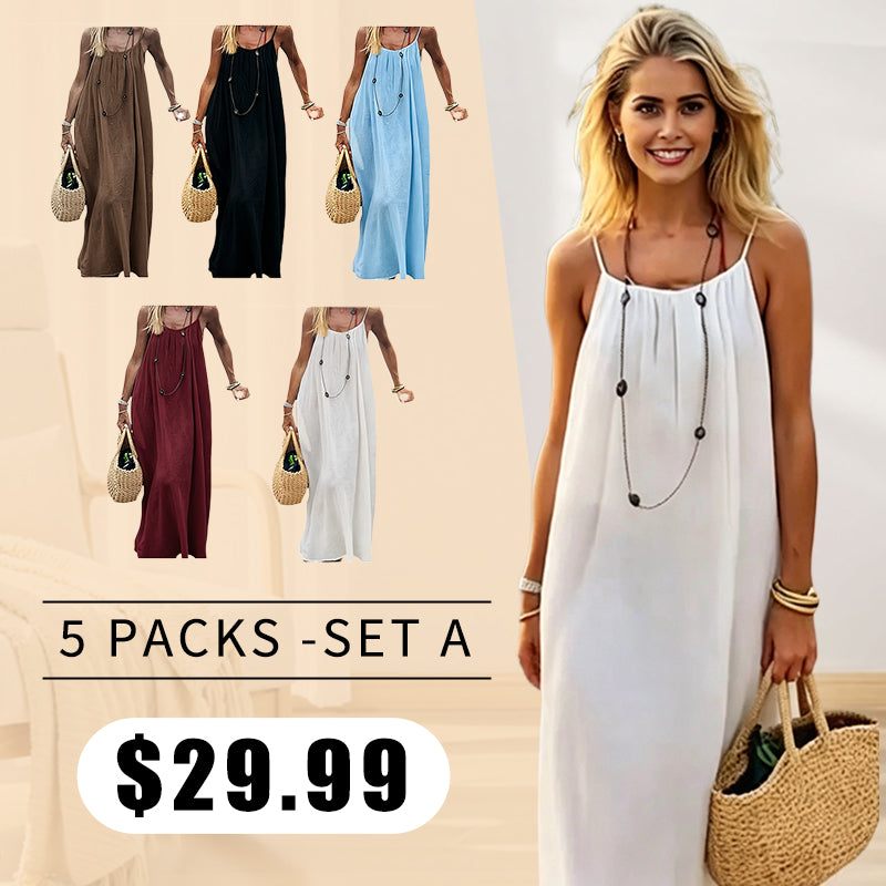 🔥2026 Clearance Item🔥Women's Solid Color Cami Lounge Dress💕