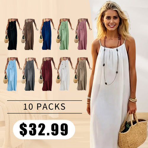 🔥2026 Clearance Item🔥Women's Solid Color Cami Lounge Dress💕