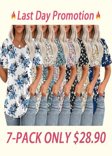 🔥2026 Clearance Item🔥Womens T Shirts Short Sleeve Pleated Dressy Casual Scooped Neck Summer Tops Blouses