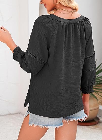 Womens Casual 3/4 Sleeve Tops