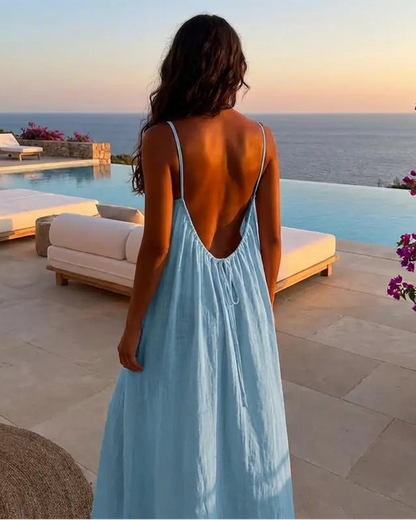 💃LAST DAY SAEL 50% OFF!!✨Women's Solid Color Cami Lounge Dress💕