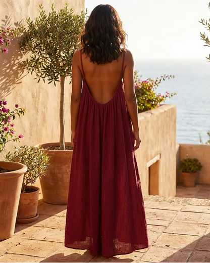 💃LAST DAY SAEL 50% OFF!!✨Women's Solid Color Cami Lounge Dress💕