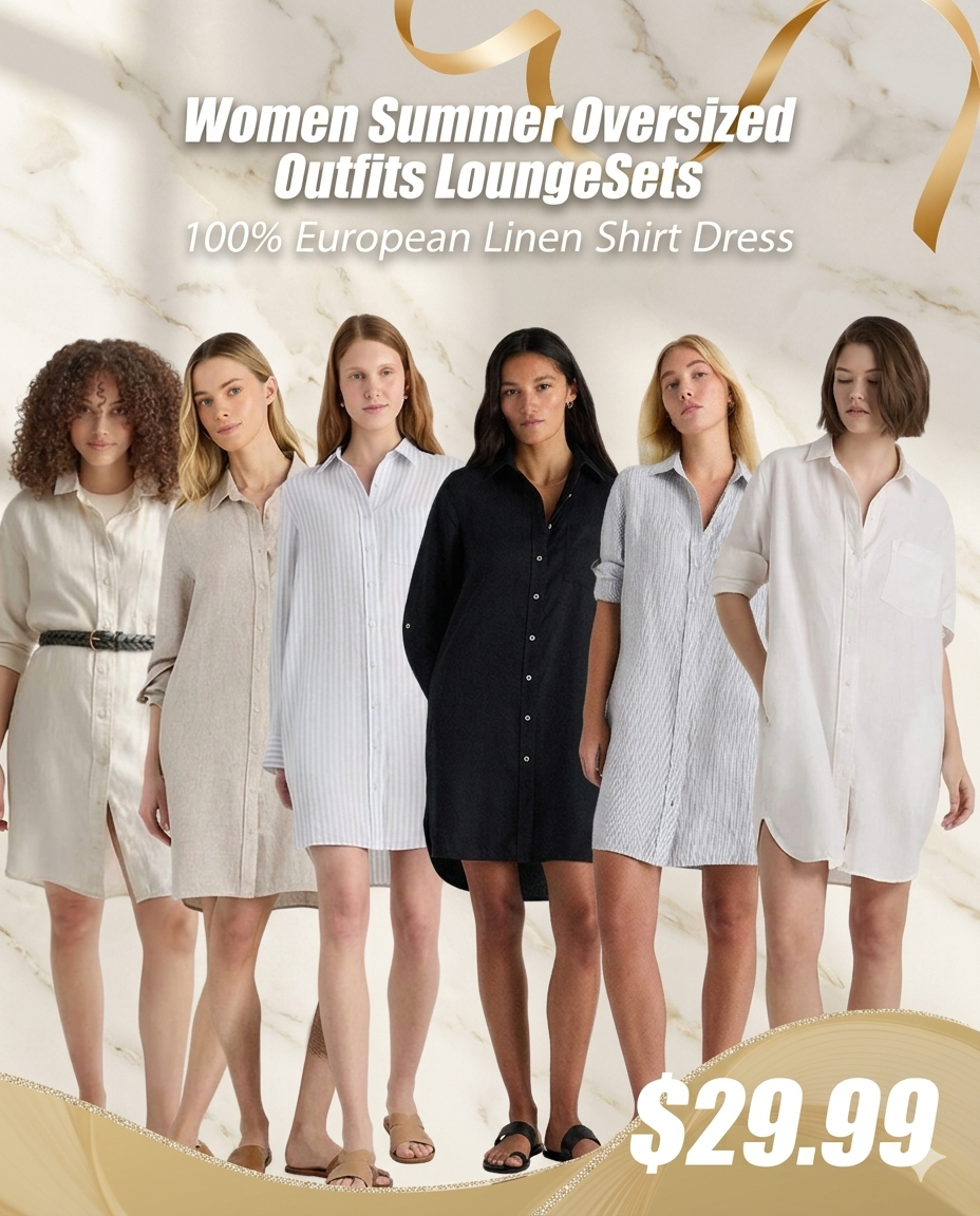 100% Linen Shirt Dress
