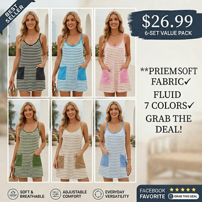 Women's Sleeveless Summer Dress with Shorts – 2-in-1 effortless style!