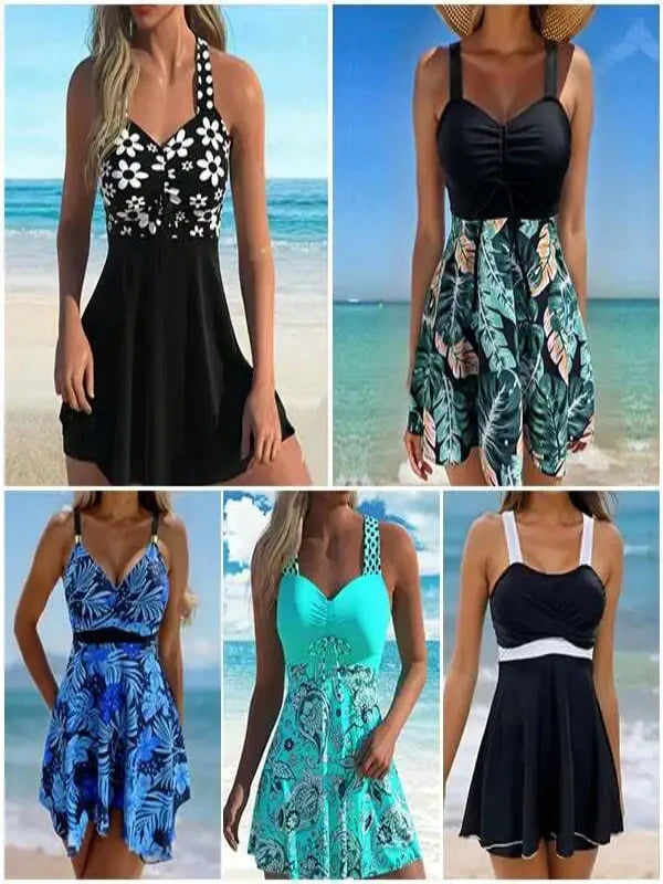 🔥FINAL SALE👙 Women's V Neck Swimdress